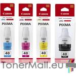 Canon Комплект 4 бутилки с мастило CANON GI-40 Black, Cyan, Magenta, Yellow