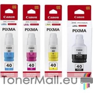 Canon Комплект 4 бутилки с мастило CANON GI-40 Black, Cyan, Magenta, Yellow