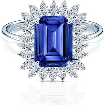 SAVICKI Пръстен Savicki: бяло злато, син сапфир, диаманти