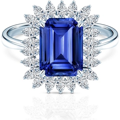 SAVICKI Пръстен Savicki: бяло злато, син сапфир, диаманти