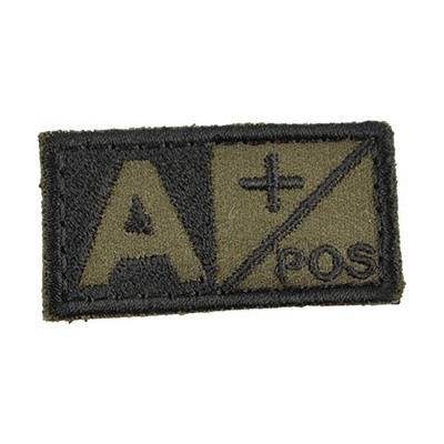 MILITARY RANGE Nášivka krevní skupina A POS VELCRO ZELENÁ