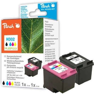 Peach HP PI300-657 | Sada Multi-pack inkoustových náplní, kompatibilních s č 302, černá + barevná – Hledejceny.cz