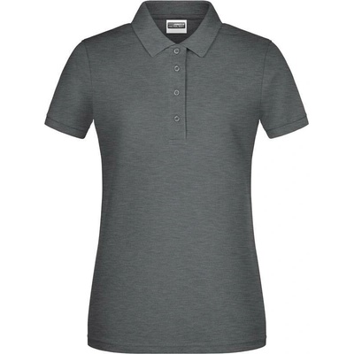 James & Nicholson JN 8009 Dámske piqué polo z bio bavlny čierna Heather