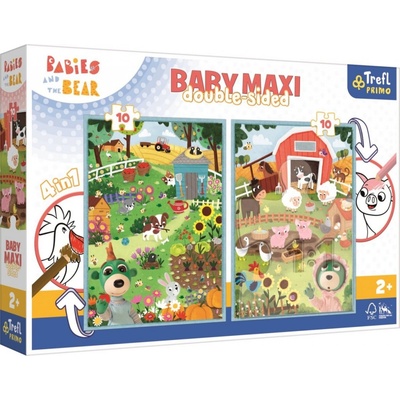 Trefl Oboustranné Treflíci na statku BABY MAXI 2x10 dílků