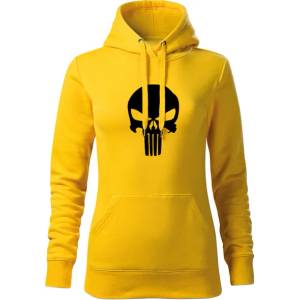 DRAGOWA дамски суитшърт с качулка, Punisher, жълт, 320г/м2 (5984)