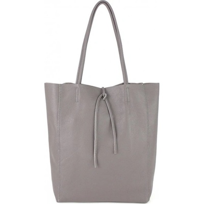 Made in Italy kožená shopper kabelka 396 tmavě šědá Šedá