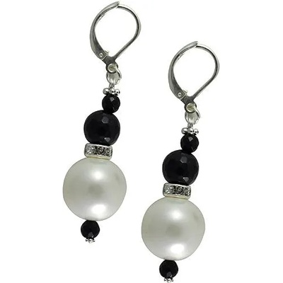 Dannyra Обици перли и оникс Dannyra Jewels