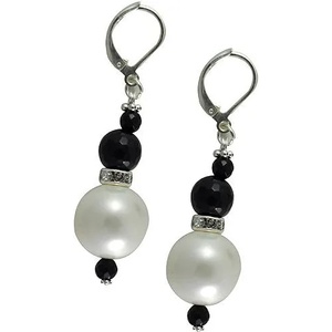 Dannyra Обици перли и оникс Dannyra Jewels
