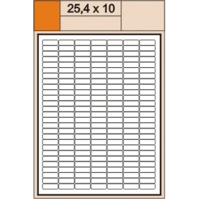 S+K label PLUS 25,4 x 10 mm bílé A4 100 archů