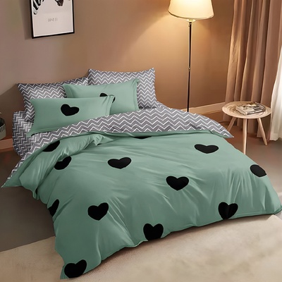 EmonaMall Двулицево спално бельо с два горни плика EmonaMall, 7 части - Код S18384 (S18384-6666h1)