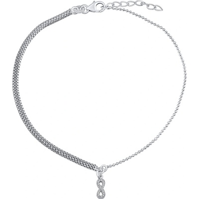 SILVEGO stříbrný řetízek na nohu ellie s infinity a brilliance zirconia ZT86751A – Sleviste.cz