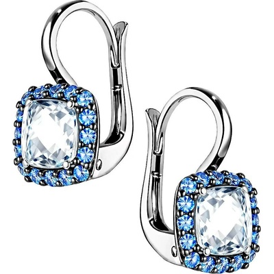 Zlaton Náušnice bílé zlato s modrými kameny 1.6cm 3.2g 000852305247