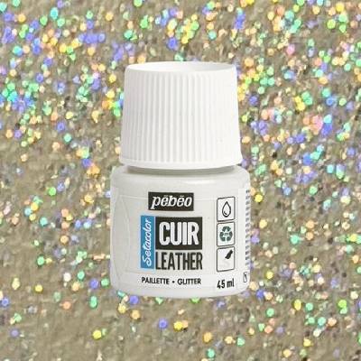 Pebeo Setacolor matt satin farba na kožu 45 ml dúhova glitrová