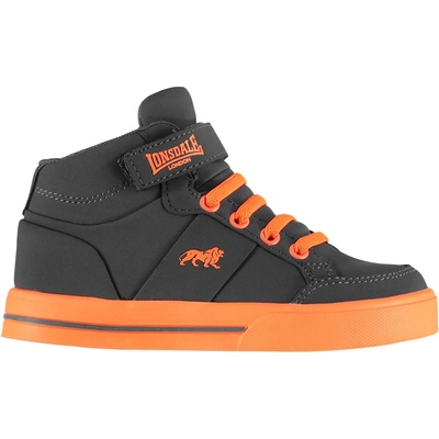 Lonsdale Детски високи кецове Lonsdale Canons Childrens Hi Top Trainers - Grey/Orange