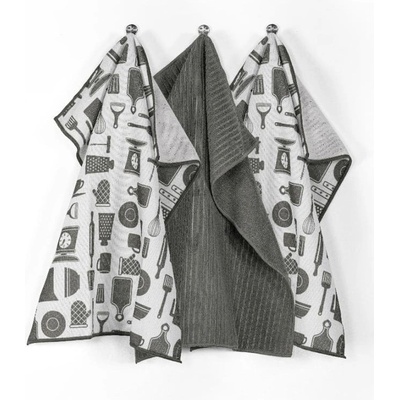 Tiseco Home Studio Кърпи в комплект от 3 кърпи от микрофибър 48x40 cm Essential - Tiseco Home Studio (9588GREYDARK)