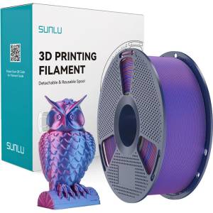 Sunlu PLA+ копринен двуцветен филамент (червен и син) (PLA+ Silk DC R Blu)