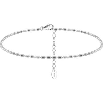 DELIS Сребърна гривна за глезен от проба 925, jw1516, семпъл дизайн, с родиево покритие (jw1516)