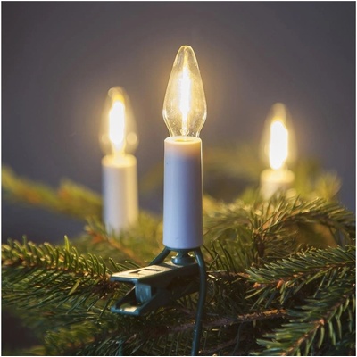 Exihand Rozšiřovací LED venkovní řetěz FELICIA FILAMENT 20xE10 14m čirá teplá bílá IP44 EX0123