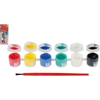 akrylové barvy 12ks se štětcem na kartě 11x26,5cm – Zboží Dáma