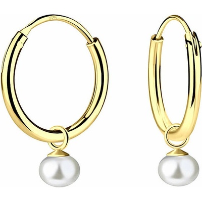 Nefertitis 33443 Stříbrné kruhové náušnice PERLA GOLD NF56468