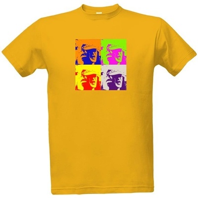 Tričko s potiskem Jirka Kára Pop Art pánské zlatá