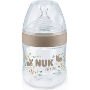 Nuk Шише със силиконов биберон NUK for Nature - 150 ml, размер S, Бежово (10743074) - ozone