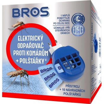 Bros Elektrický odpařovač proti komárům + polštářky 10 kusů 06940