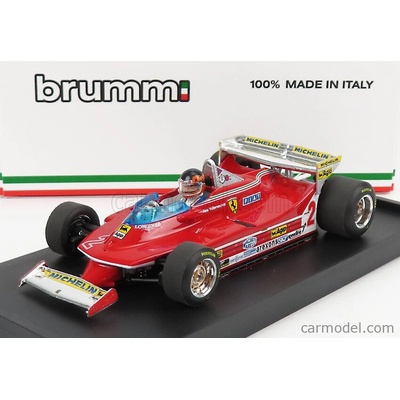 Brumm Ferrari F1 312t5 N 2 Monaco Gp 1980 Gilles Villeneuve With Driver Figure Red 1:43