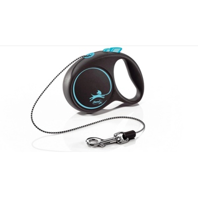flexi Black Design XS - Автоматичен повод за кучета 3м въже, до 8кг, светло син
