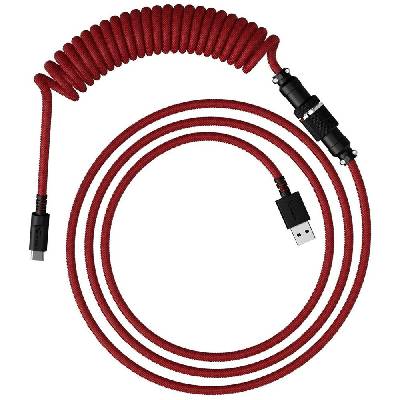 Кабел за клавиатура HyperX Coiled Cable Red-Black (6J677AA), от USB A (м) към USB C(м), 1.37м, червен (6J677AA)
