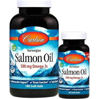 Image 1 of Carlson Labs Norwegian Salmon Oil 500 mg [180+50 Гел капсули]