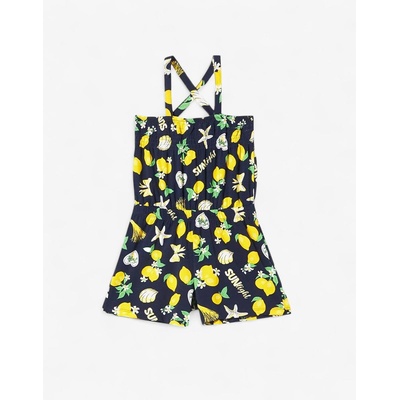 Chicco Girls Short Dungarees Blue Printed