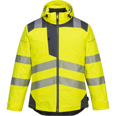 Portwest hi-vis pw3 t400 / Светлоотразително зимно яке за дъжд - hv жълто/сиво s (t400ygys)