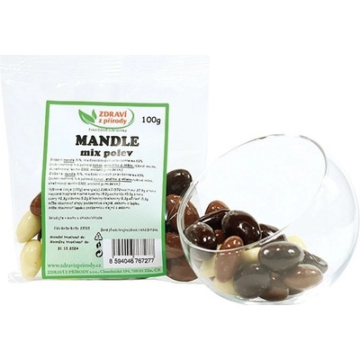 Zdraví z přírody Mandle v mix polevách 100 g