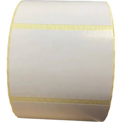 Papierová Etiketa 105 mm x 75 mm, Pololesklý papier, Biela, Dutinka 40 mm, 2000 ks/kotúč, Permanentné lepidlo, Priemer kotúča 161 mm