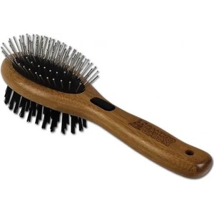 Bamboo Groom Oval Pin Brush with Steel Pins - бамбукова четка за едри породи с всякакъв тип козина - размер S: 5 см ширина х 19 см височина BGPBSM - За всякакъв тип козина