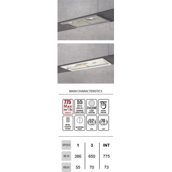 Lino Compact Comfort 70cm Сив Аспиратор за пълно вграждане (COMPACTcomfor)