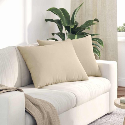 vidaXL Диван възглавници 2 pcs Крем 70 x 50 cm текстил (42013772)