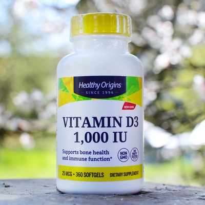 Healthy Origins Vitamin D3 1000 IU 360 softgel kapsúl