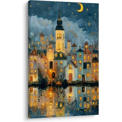 Obraz kouzelná zimní noc ve městě - 20x30