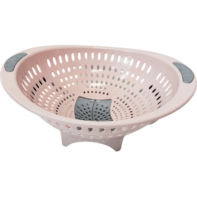 Mega Plast Cedník LUX s otvorem, světle růžový, 32,5 x 29 x 14 cm