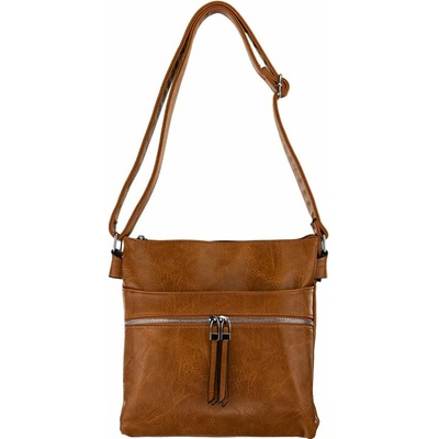 SANDRA dámska crossbody koženková kabelka Svetlohnedá