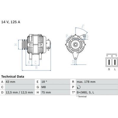 generátor BOSCH 0 986 045 611 BO 0986045611