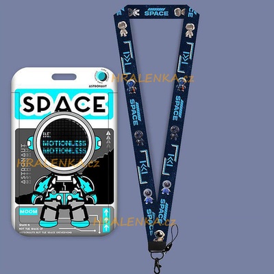 Šňůrka na krk 23569 s cedulkou na ID karty Vesmír Kosmonaut