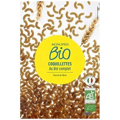 Monoprix BIO Celozrnné těstoviny kolínka 0,5 kg