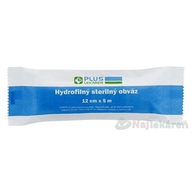 PLUS Lekáreň Hydrofilný sterilný obväz 12 x 5 m 1 ks