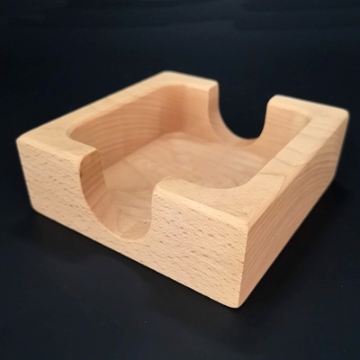 Amadea Dřevěný stojánek hranatý na podtácky hranaté masivní dřevo 12,5x12,5x4,5cm