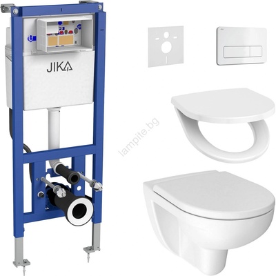 Jika Подвесен унитаз + тоалетно седало lyra + бутон dual + вграден модул + подложка (setlf0186)