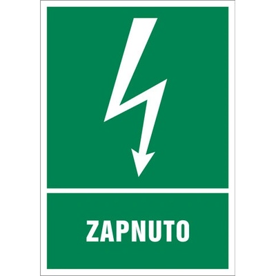 Značka Zapnuto, samolepicí fólie, 52 × 74 mm BZ FA901