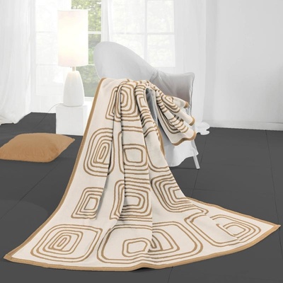 SCANquilt pléd Velur retro krémová střední 150x200